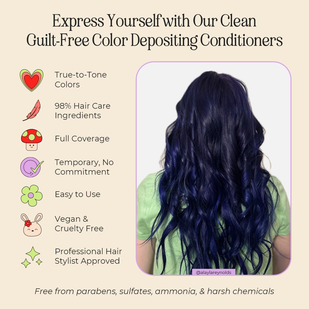 INH Hair Dye Set - Flamingo Topaz Pink & Royal Sapphire Blue | Vegan, Ammonia-Free, 6oz Color Duo