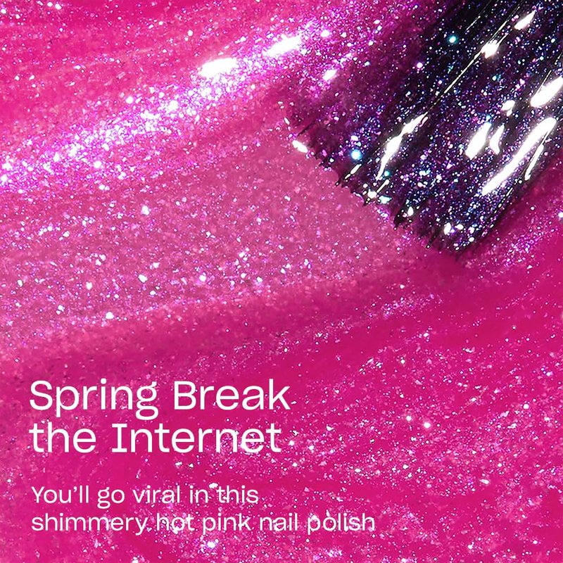 OPI Nail Lacquer Spring Break the Internet | Sheer Bright Pink Shimmer Chip Resistant Nail Polish | Me, Myself Collection