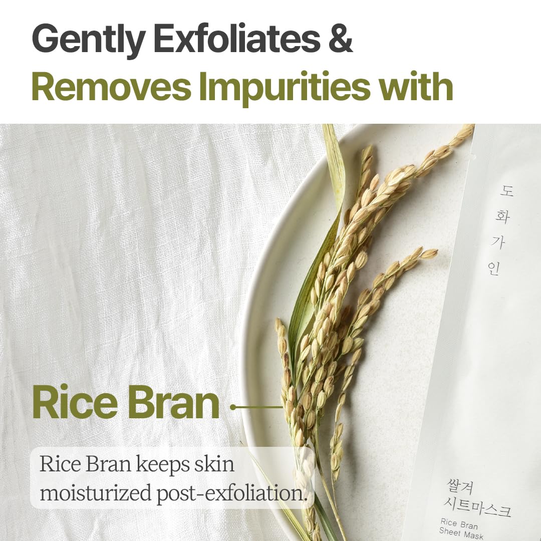 House of Dohwa Rice Bran Sheet Mask – Nutrient Enriched Cotton Sheet Mask – Soothing & Nourishing – Made with Domestically Sourced Korean Rice (10 Count)