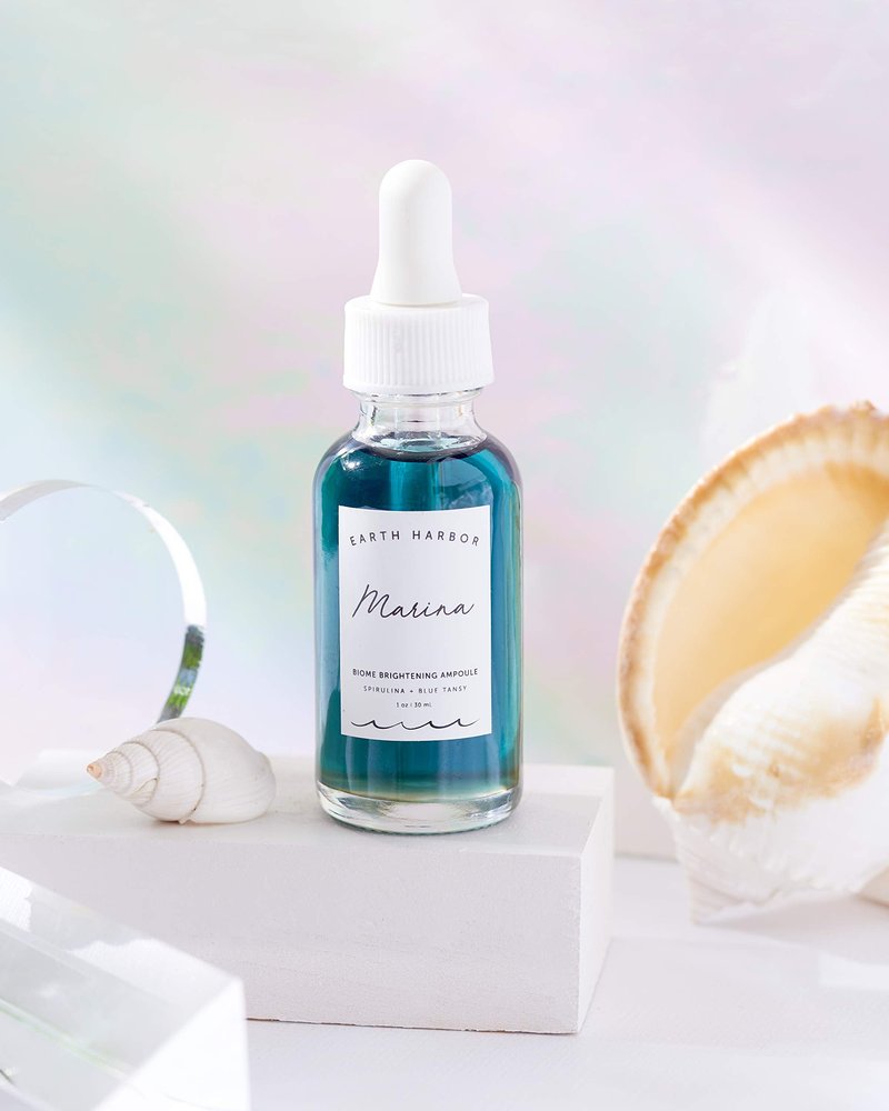 MARINA Biome Brightening Serum Ampoule, 12 Botanical Actives to Reduce Redness, Uneven Tone treatment for body, ampoule serum for All Skin Types, 1 fl oz (30ml)