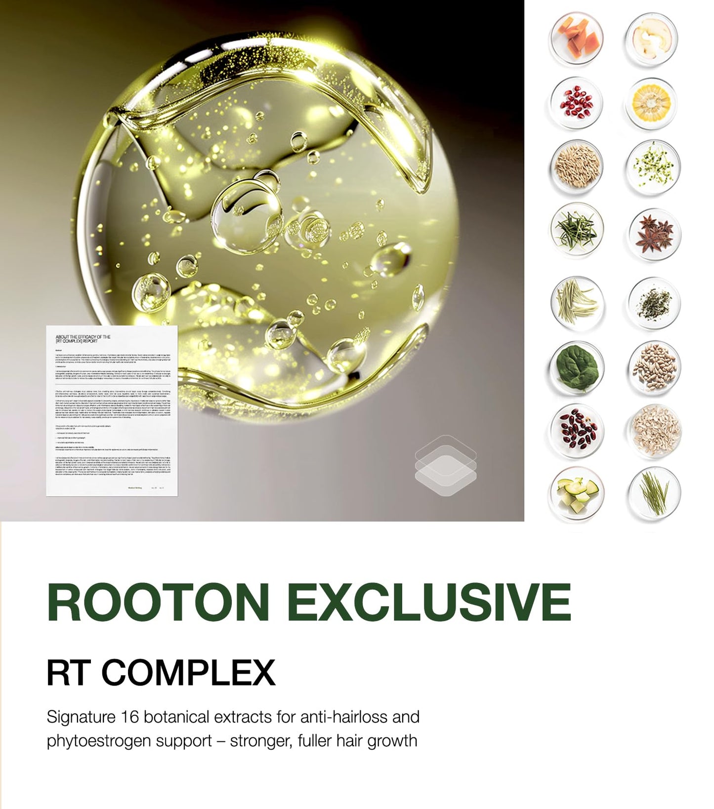 ROOTON Alpha Erguen Hair Loss Shampoo for Women, Vegan Scalp Care Shampoo for Thinning Hair, Weak Hair & Hair Shedding, Pregnancy Safe Formula & Postpartum Hair Care, 500ml / 16.9 fl oz