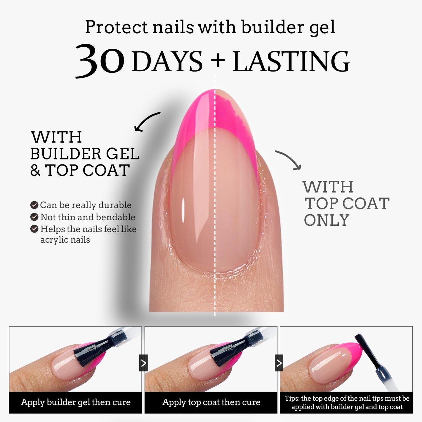 btartboxnails XCOATTIPS French Gel Nails Solid 30g Nail Gel for Nail Tips