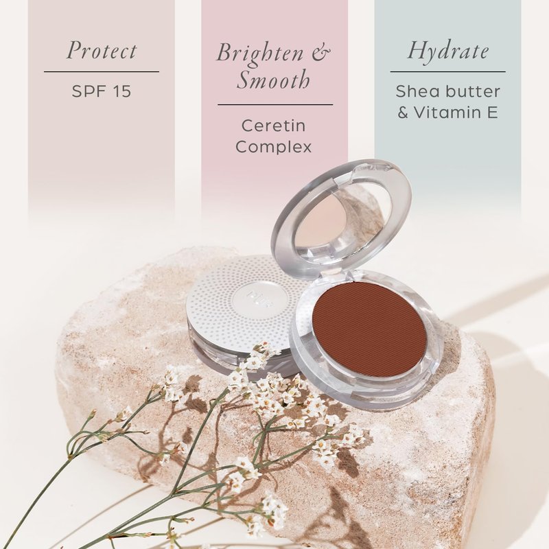PUR Beauty 4-in-1 Pressed Mineral Makeup Powder Foundation with SPF 15 - Concealer & Finishing Compact Pressed Powder for Face - Buildable Medium to Full Coverage Foundation Powder (Coffee)