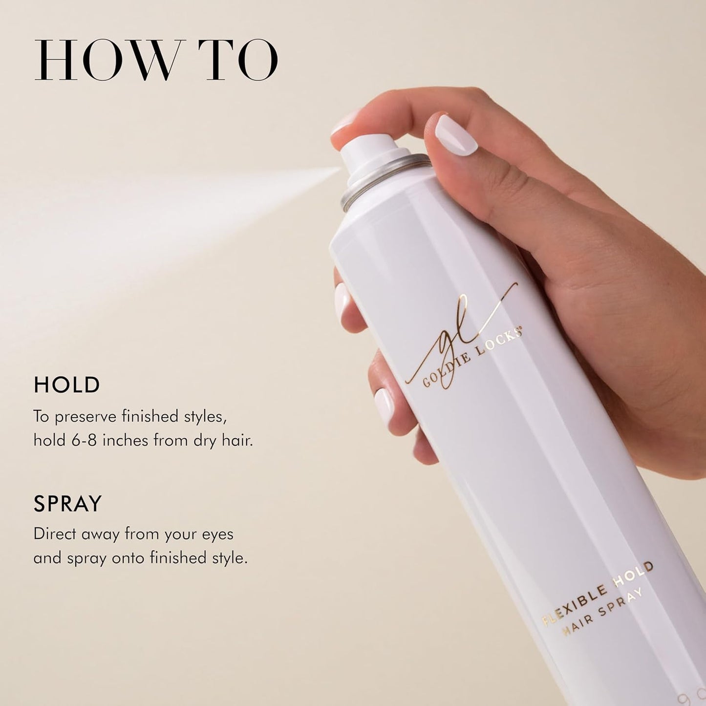 Goldie Locks Flexible Hold Hairspray - Lightweight, Humidity Resistant Formula for Color-Treated Hair - 9 oz