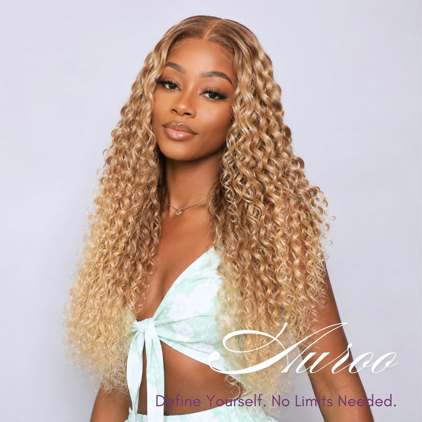 Ombre Blonde Human Hair Water Wave Bundle - 13A Grade, 12 Inch Wet & Wavy Curly Weave