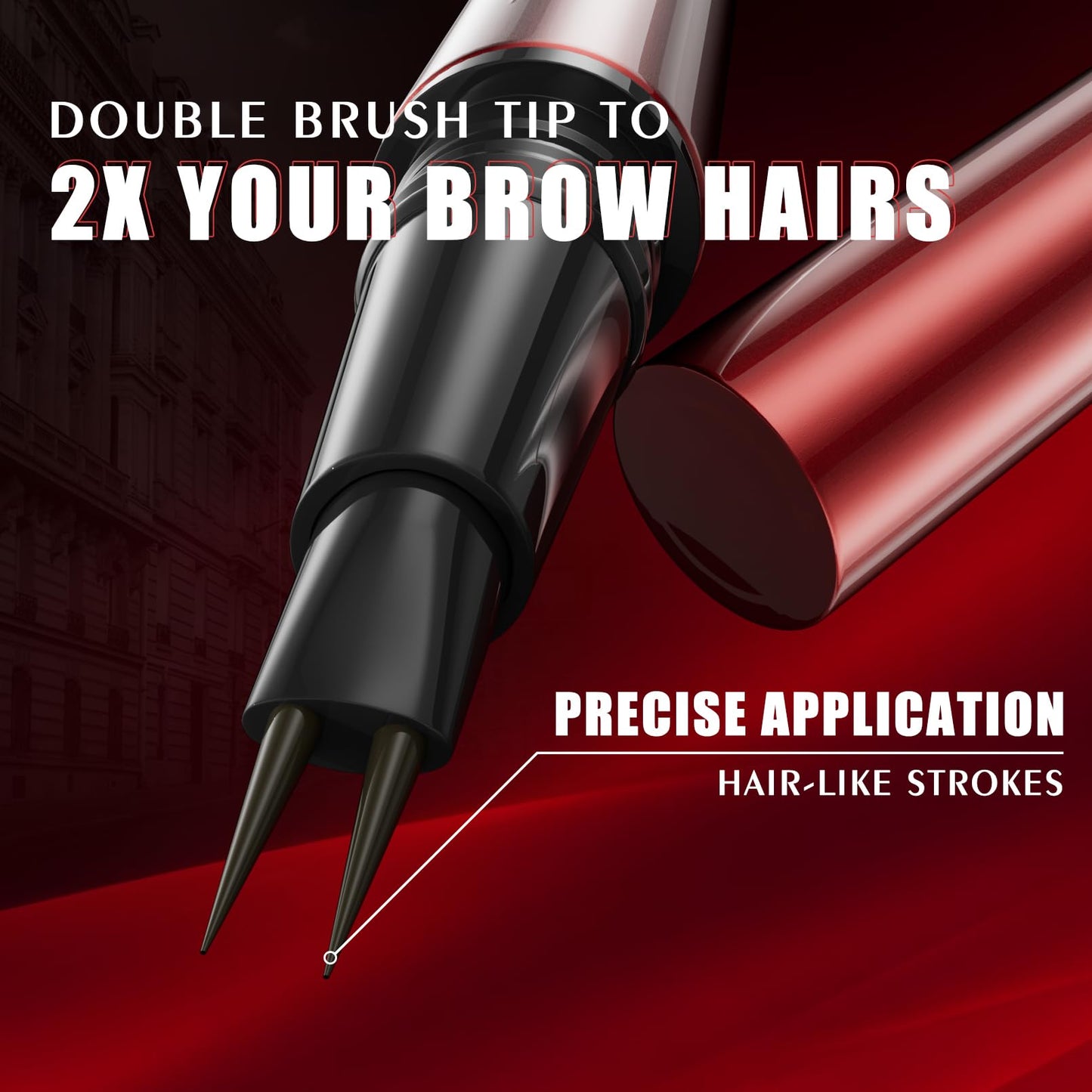 Waterproof Brown Eyebrow Pencil for Women - Dual Head Microblading & Thin Liner, 2-in-1 Non-Smudging Brow Makeup(2# Brown)
