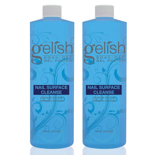 Gelish Nail Soak Off Surface Gel - UV Top Coat Cleanser, 16 Fl Oz (2 Pack)