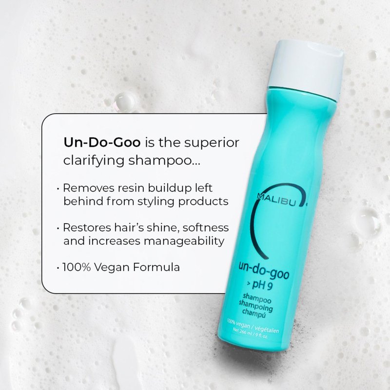 Malibu C Un-Do-Goo Clarifying Shampoo - Deep Cleansing Treatment for Product Buildup | Travel Size 3.4oz