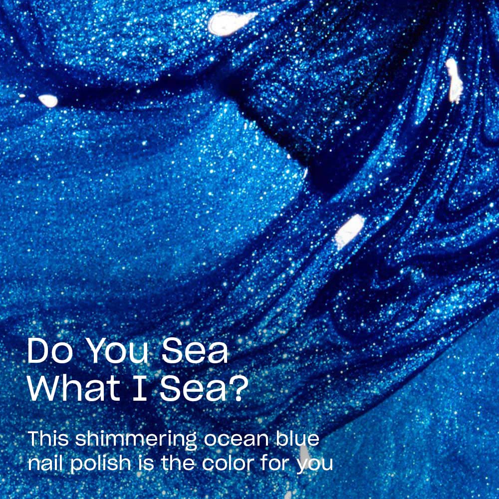 OPI Nail Lacquer Do You Sea What I Sea? | Opaque Bright Blue Shimmer Chip Resistant Nail Polish | Fiji Collection