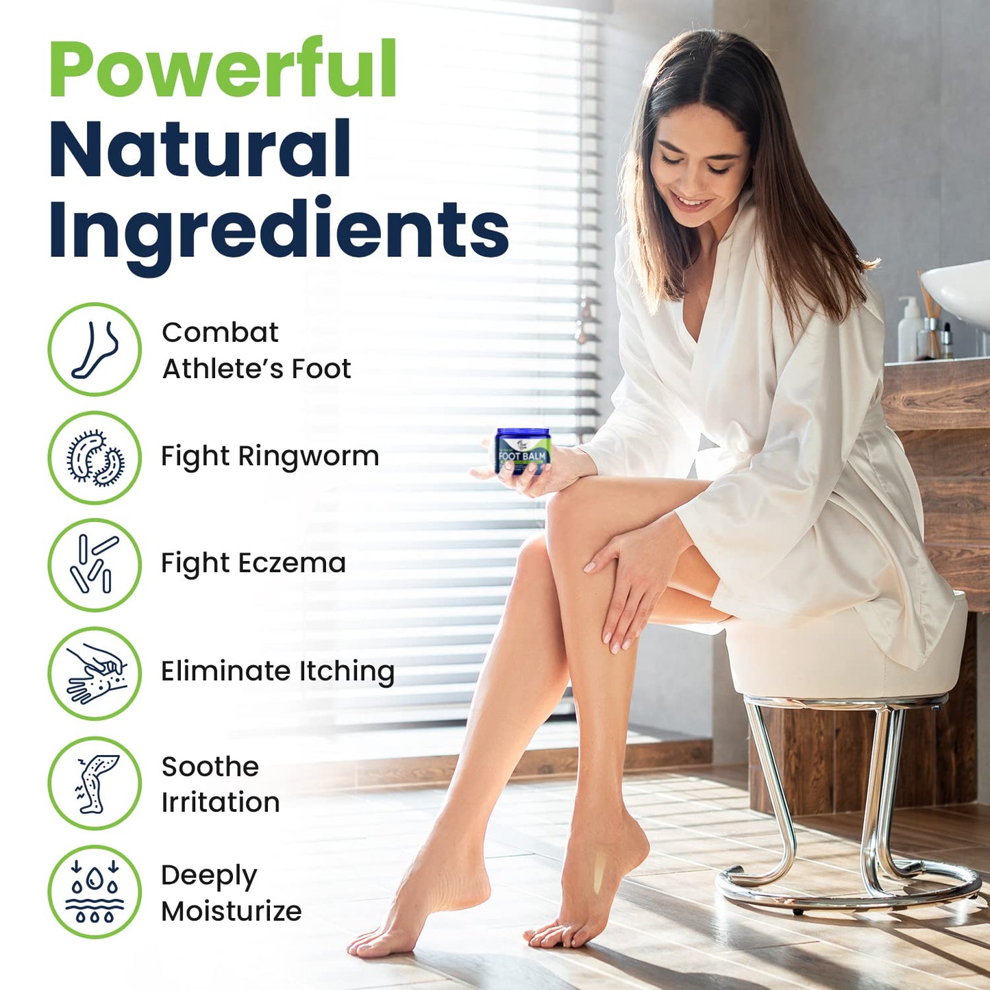 Tea Tree Oil Foot Balm - Hydrating Moisturizer for Dry, Cracked Feet | Soothes Irritated Skin & Treats Athletes Foot