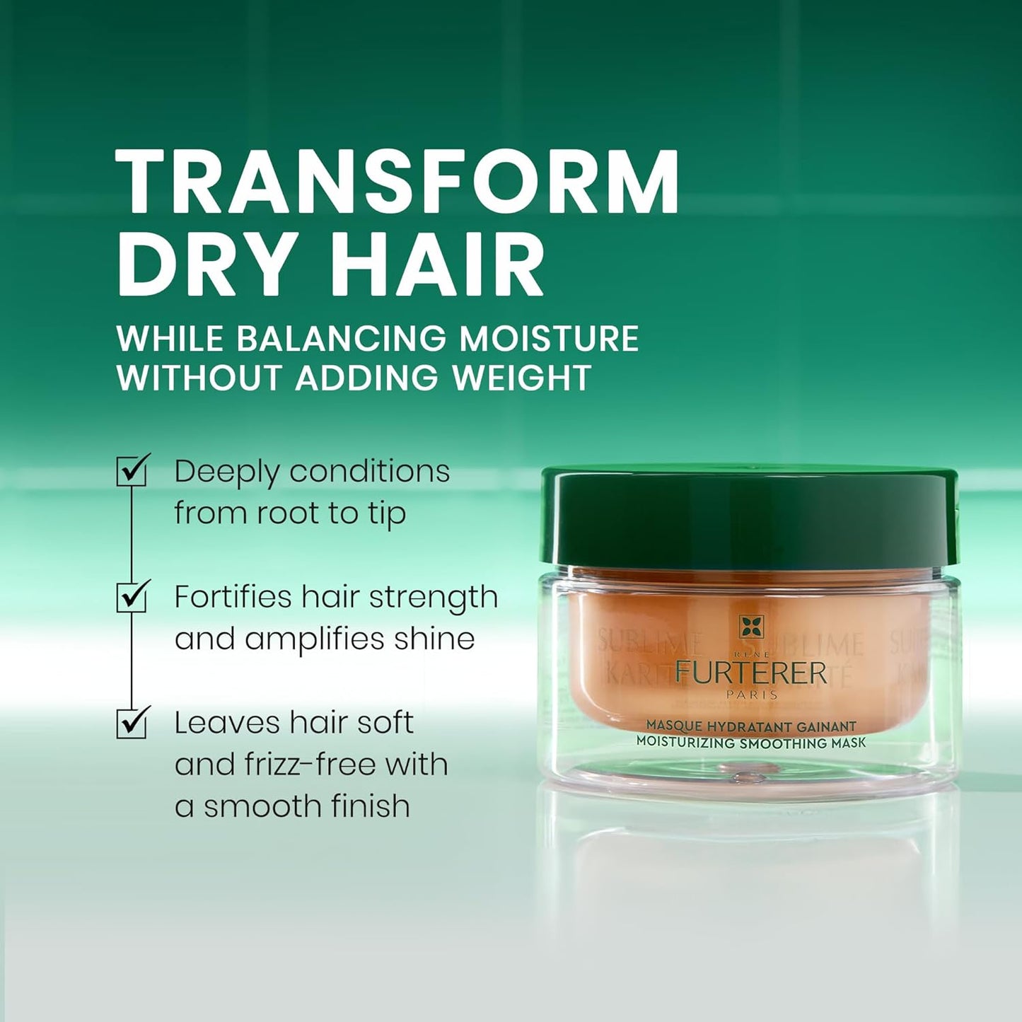Rene Furterer Sublime Karité Moisturizing Mask | Shea Butter & Ylang-Ylang Oil for Smooth Hair