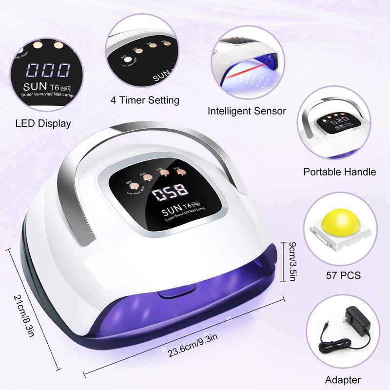 LKE UV Nail Lamp, 72W LED Nail Lamp Nail Dryer Light for Nails with 3 Timer Setting & LCD Touch Display Screen for Home and Salon Use (C-White) (3)