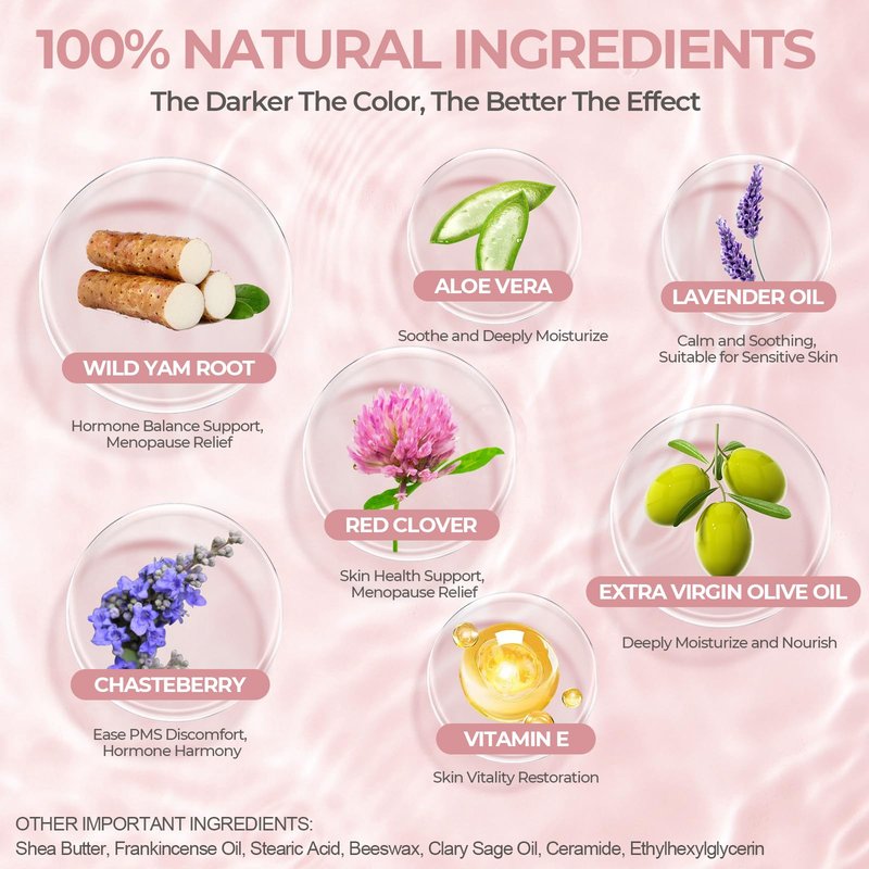 Wild Yam Cream 4oz, Organic Balancing Cream for Women, Deep Nourishment and Hydration, Made With Wild Yam Root, Chaste Tree Berry and Red Clover