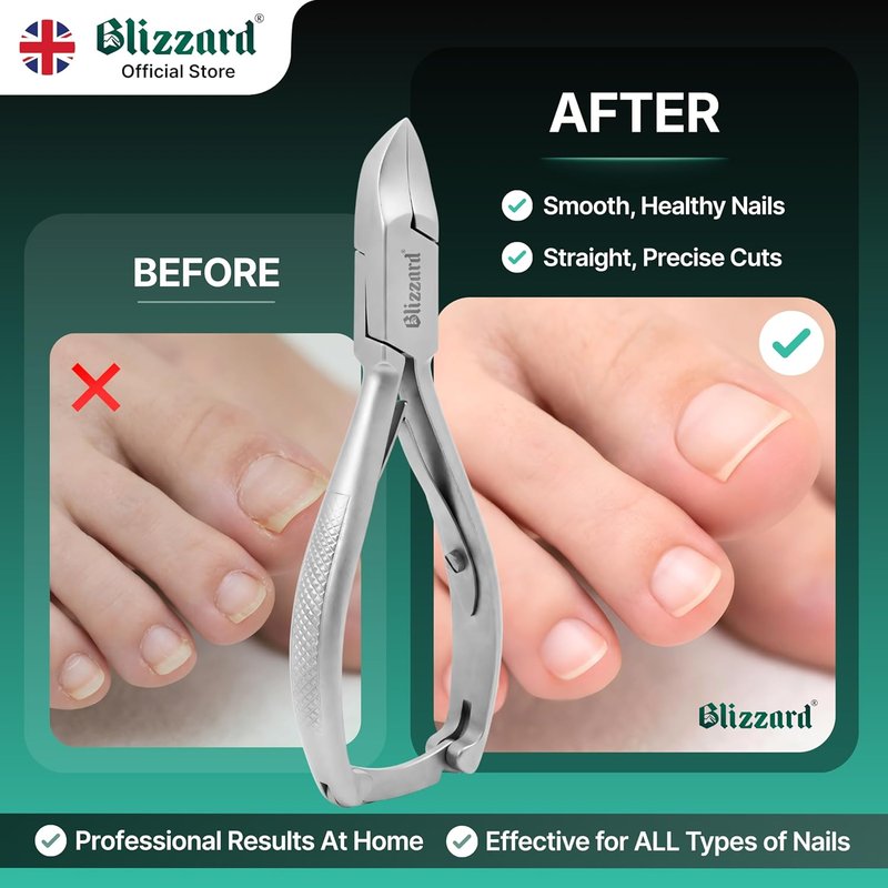 Blizzard Toenail Clippers - Heavy Duty Podiatrist-Grade Nail Cutter for Thick Nails | 5.5" Concave Head, Double Spring