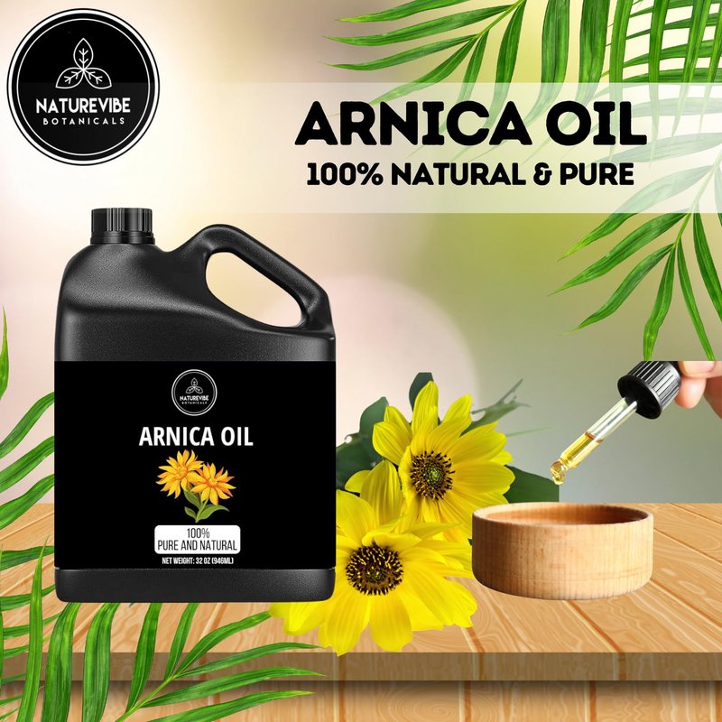 Arnica Oil 32 Ounces - 100% Pure & Natural for Skin and Hair Care