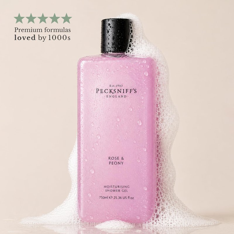 Pecksniff's Rose & Peony Moisturizing Shower Gel | 750ml / 25.36 Fl Oz