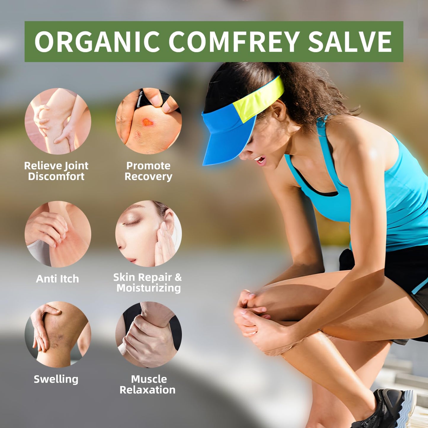 Handmade Organics Comfrey Salve 3.5oz – Natural Herbal Balm for Bones, Muscles, Joints, Knees & Skin - Made In USA - Handcrafted with Slow-Infused Herbs & Mineral-Rich Ingredients for Daily Skin