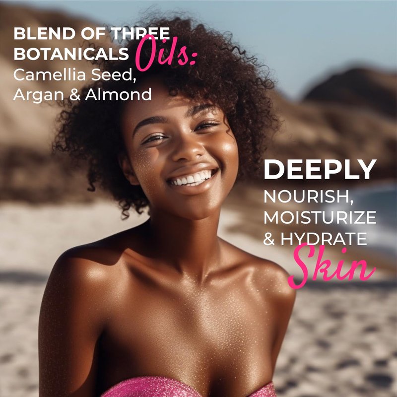 Argan Oil with Shimmer - Silky, Lightweight Body & Hair Oil | Premium Sweet Floral Fragrance
