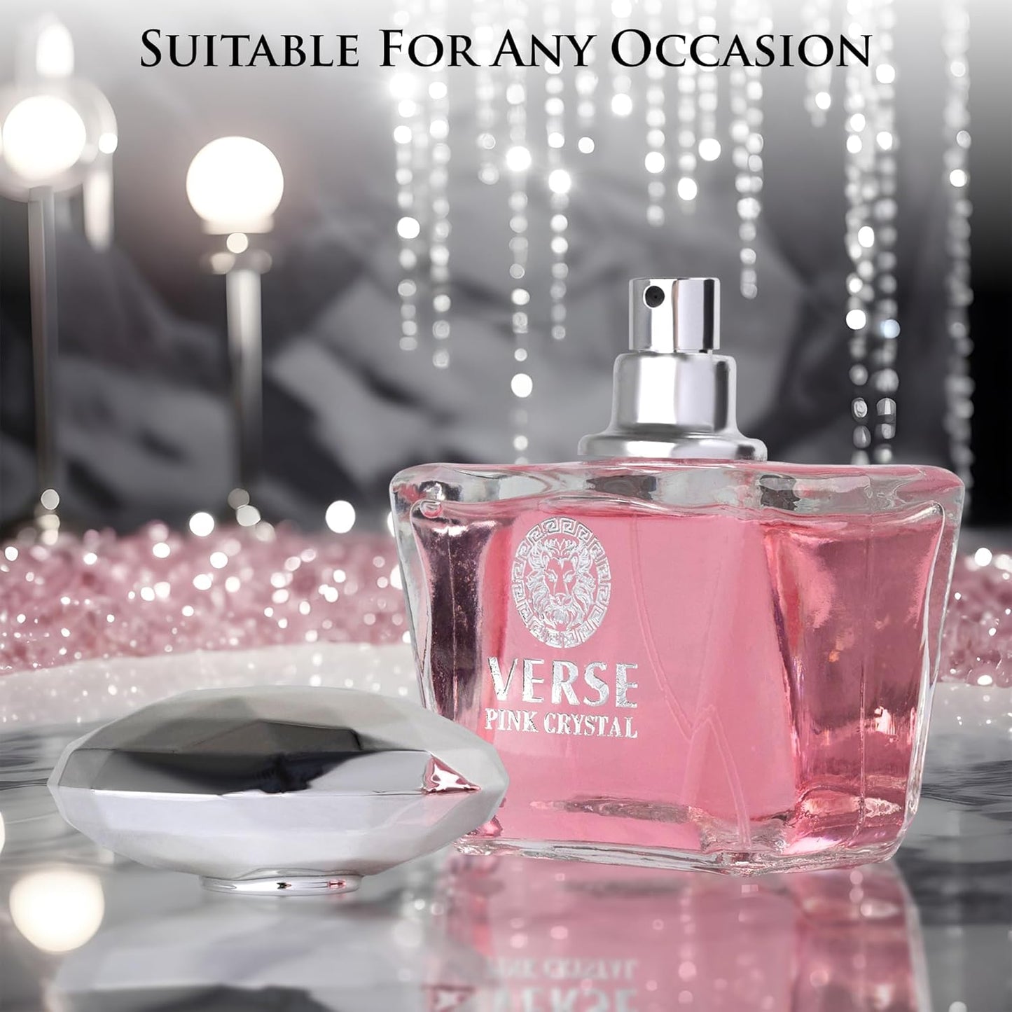 Verse Pink Crystal Eau De Parfum for Women | Floral & Fruity Scent with Pomegranate & Yuzu - 100ml Elegant Bottle