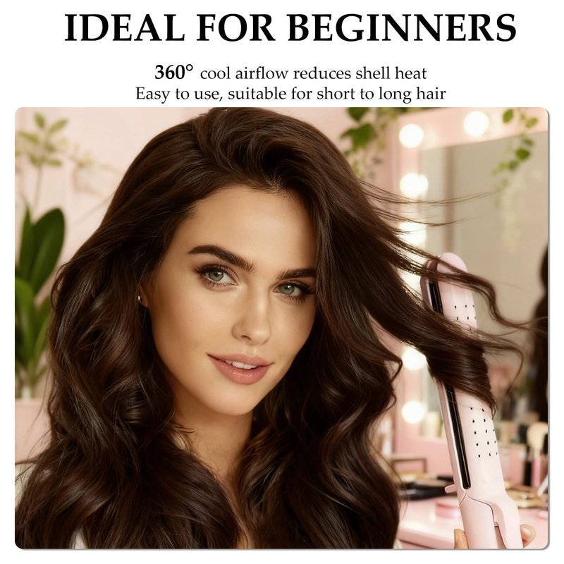 AraSyleon Flat Iron Hair Straightener | Airflow 2 in 1 Hair Straightener and Curler | Straight Curly Wavy | Cold Air for Damage-Free Styling Quick Hold | Easy and Safe Hair Styling Irons