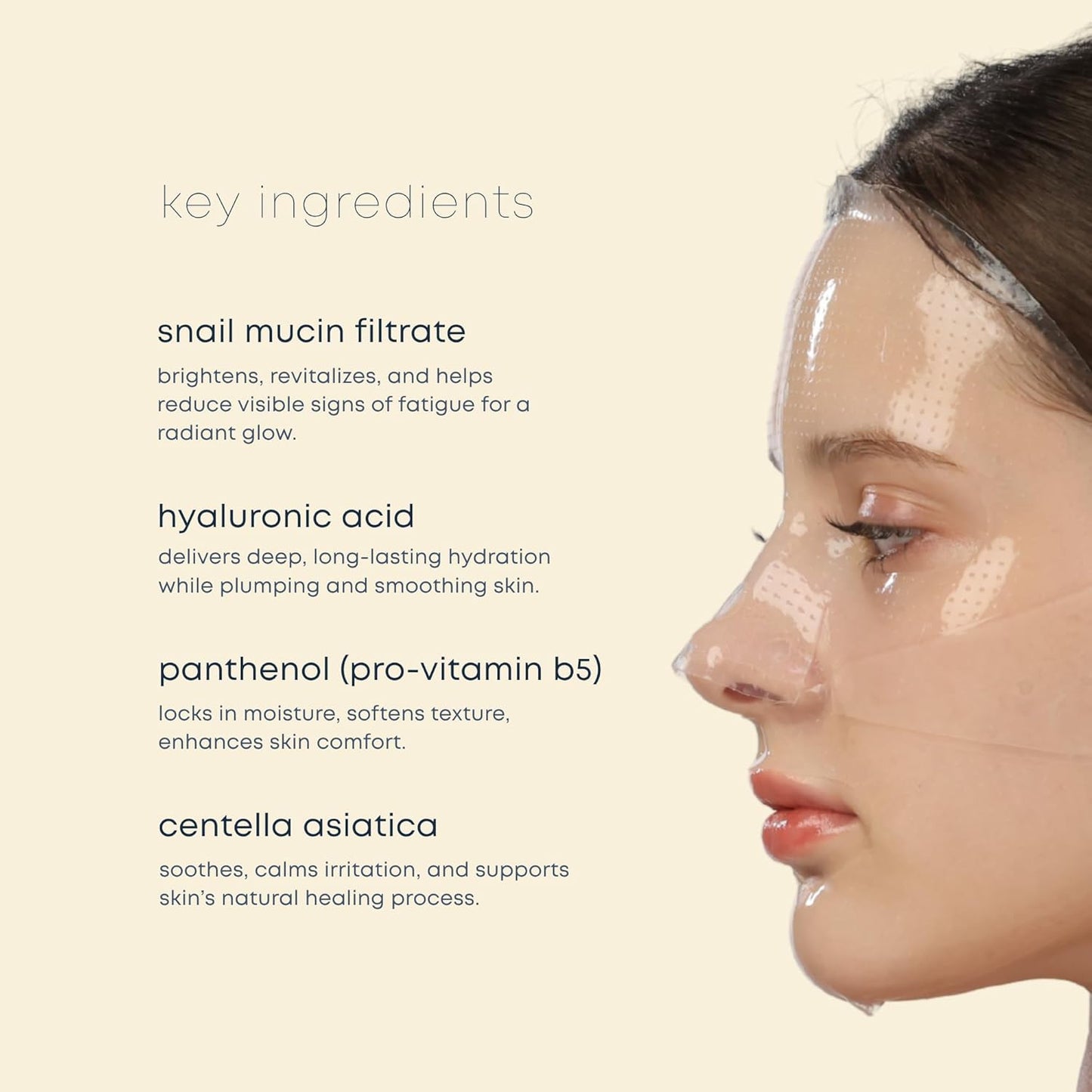 Lunair Snail Hydrogel Face Mask - Soothing Korean Skincare Sheet Mask for Deep Hydration | 5 Sheets