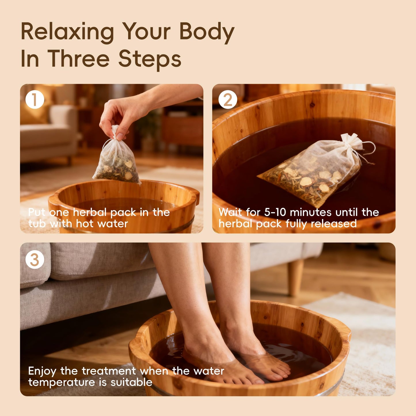 NOVAL Herbal Foot Bath Pedicure Spa Soak with English Instructions, Natural Ingredients, 30g*30 bags