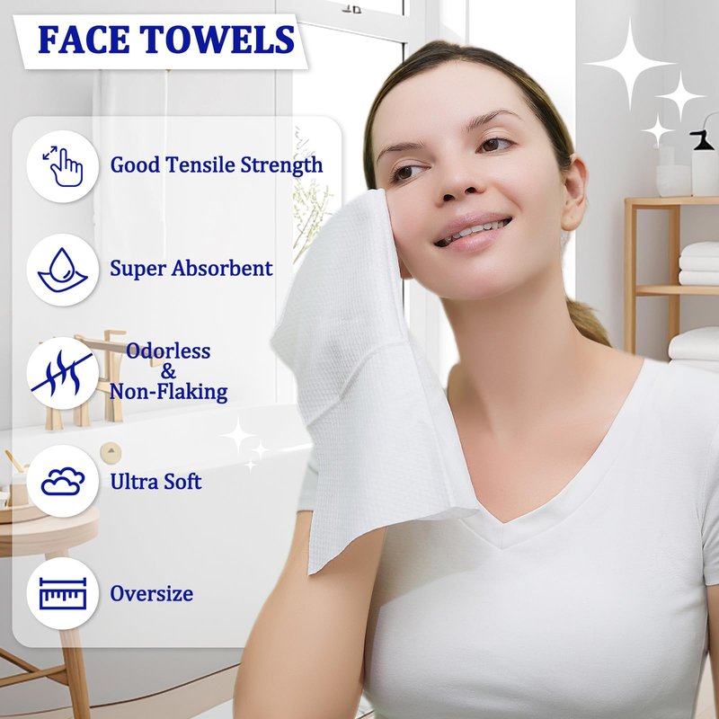 Disposable face towel XL,face cleaning wipes,makeup wipes,towels,Ultra Soft 10 x 12 inches 100 ct, 2 pack