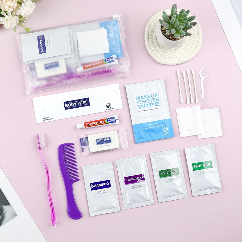 Travel Toiletry Kit - 20 Bulk Personal Hygiene Kits for Home, Hotel, Camping & Travel | Disposable Supplies