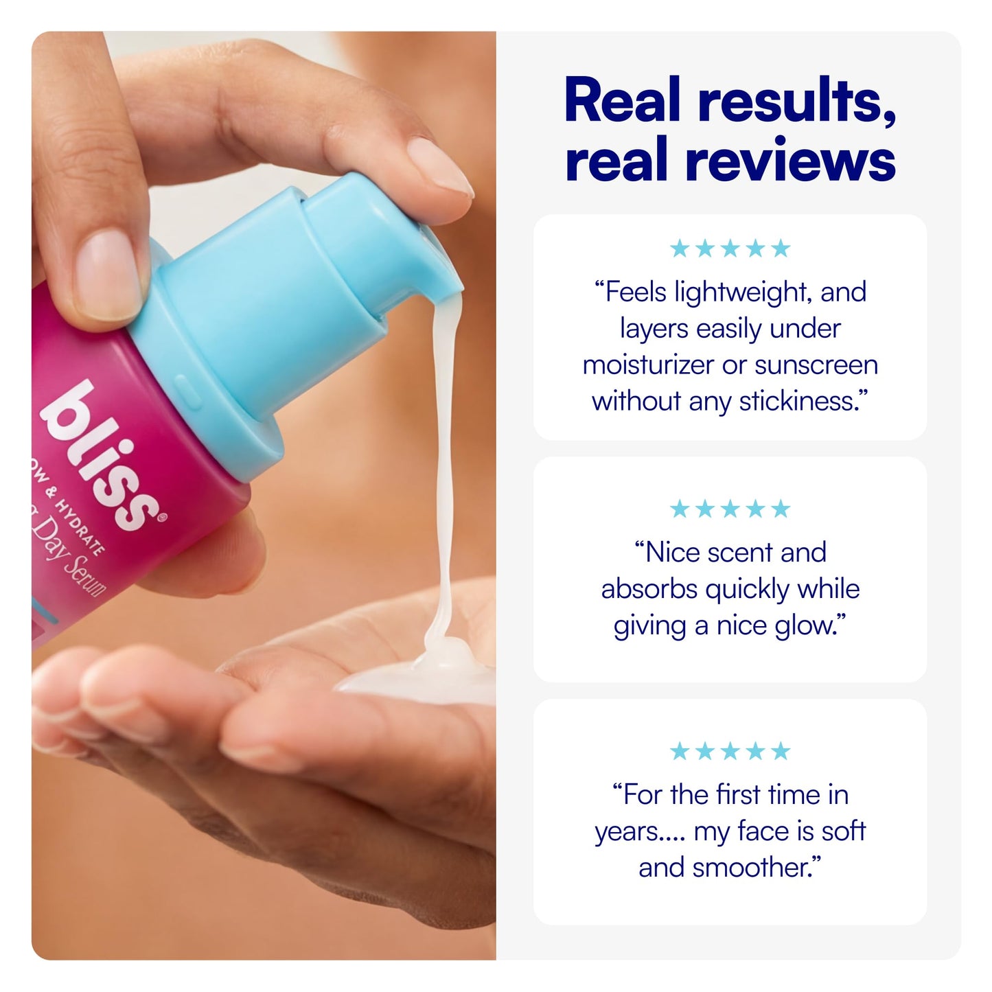 Bliss Glow & Hydrate Serum – Niacinamide + Hyaluronic Acid Face Serum with Vitamin E – Hydrating & Brightening Serum for Dull Skin, Pores & Uneven Tone – Lightweight Daily Skincare, 1 Fl Oz