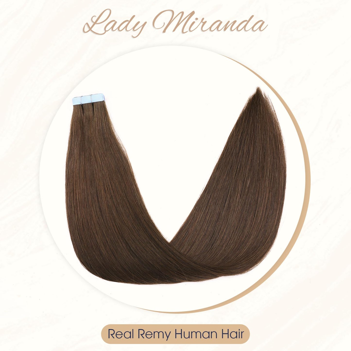 LADY MIRANDA Tape In Human Hair Extensions Straight Invisible 20PCS 50g