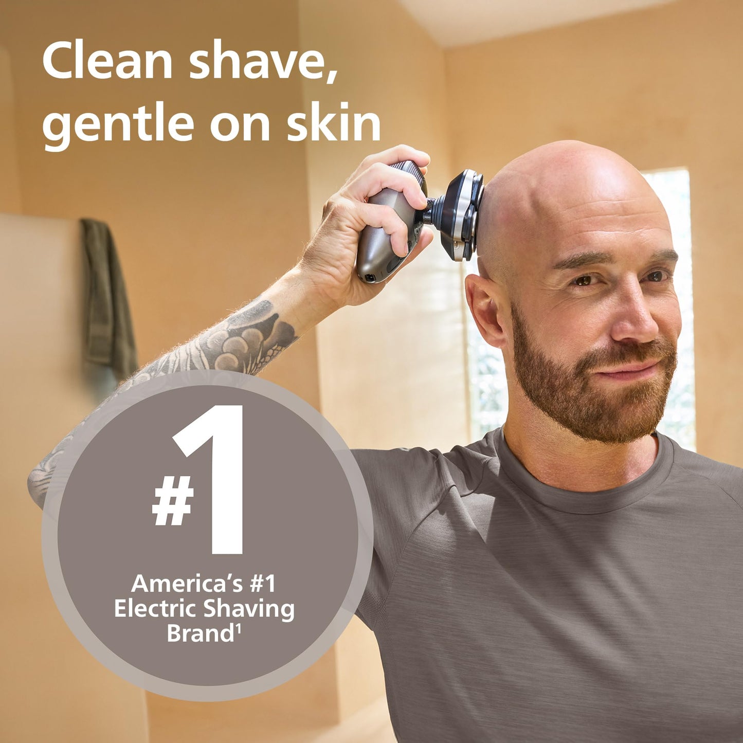Philips Norelco Head Shaver Pro 9000 Series - Electric Shaver for Men and Women, 360° Flexing Head & ComfortCut Blades for Clean Shave, Gentle on Skin, Model HS9980/40
