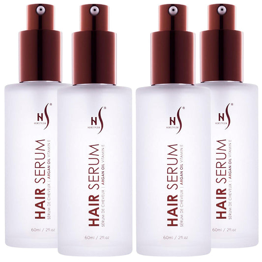 HerStyler Hair Repair Serum - Argan Oil Hair Serum for Frizzy and Damaged Hair - For Frizz, Styling and Shine - Lightweight - Hydrating - Fast Absorbing - For Thicker, Fuller Hair - 2 Fl Oz - 4 Pack