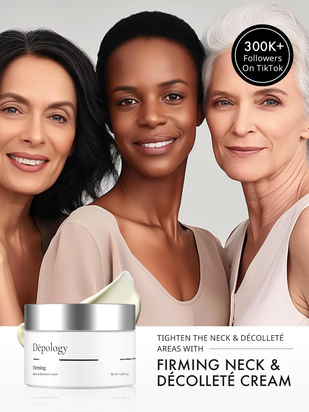 depology Firming Neck & Décolleté Cream, Anti-Aging Neck Cream for Tightening and Wrinkles with IDEALIFT™4%, Retinol, Collagen, Multi-HA Complex, Korean Skin Care Product 1.69 fl. oz