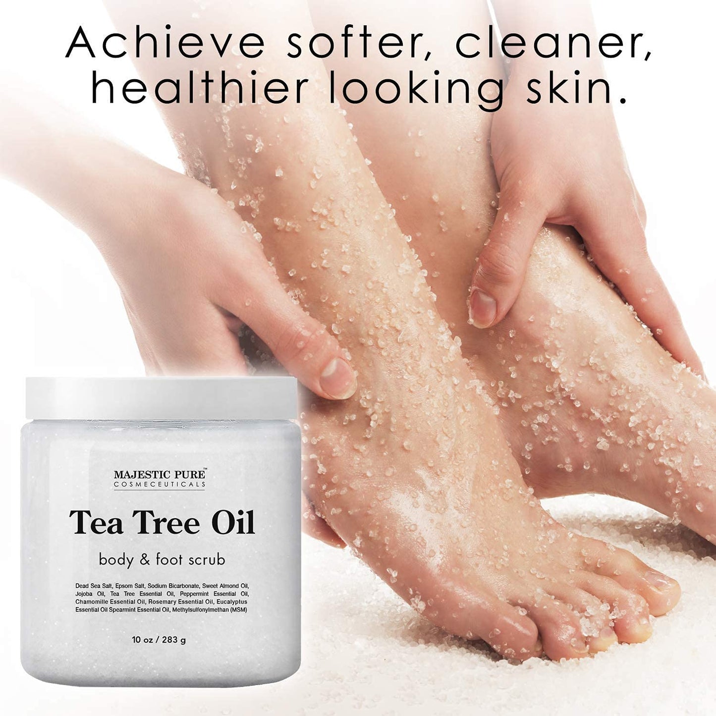 Majestic Pure Himalayan Body Scrub and Tea Tree Scrub Bundle – Body and Foot Scrub Combo set
