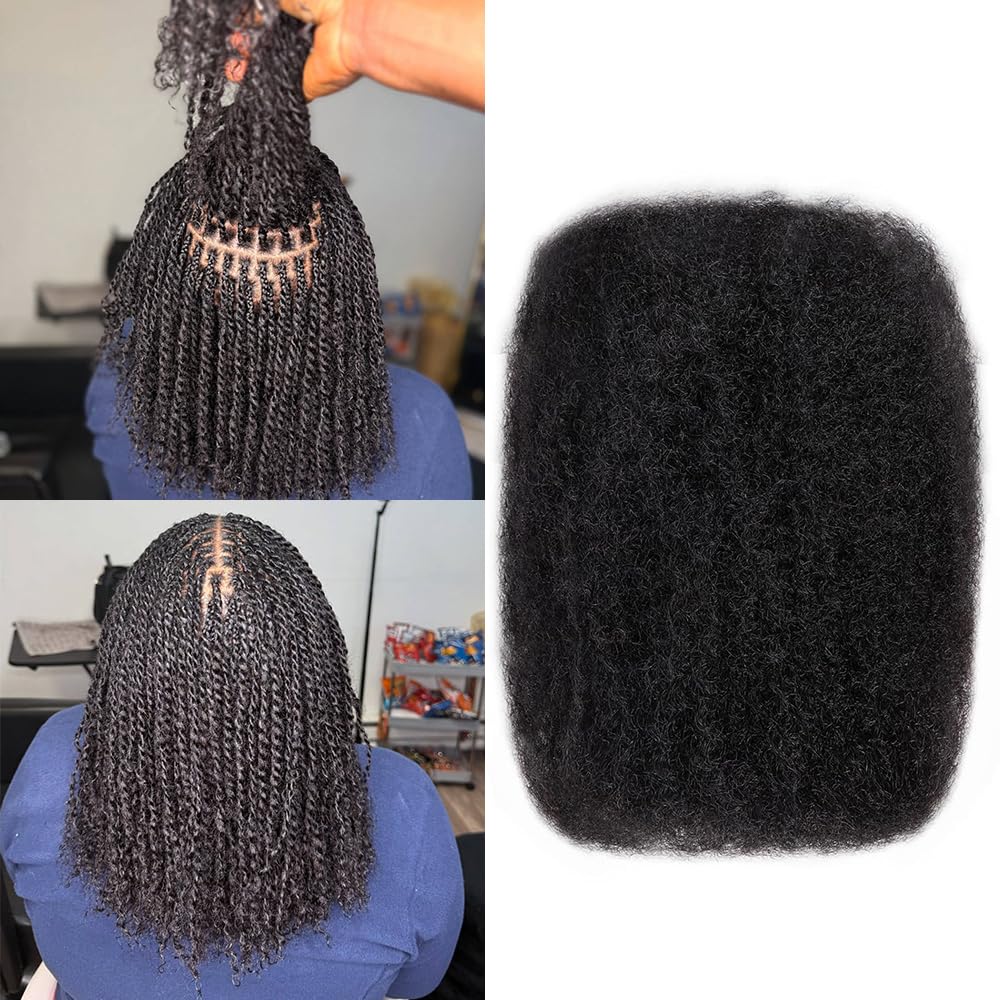 Ssawhair Afro Kinkys Bulk Human Hair For Dreadlock Extensions Repair Locs Mini Twist Braiding Hair Afro Kinky Curly Human Hair For Locs Extensions 12 Inch 50g