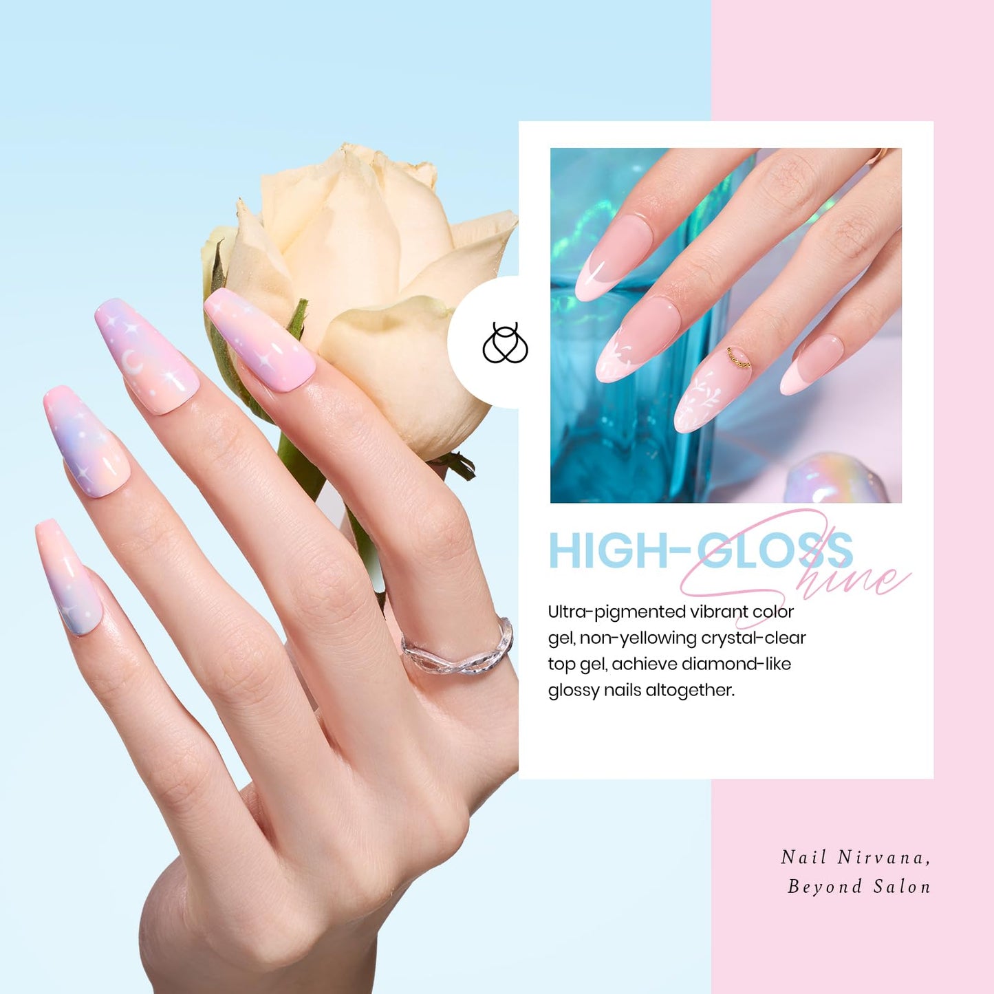 beetles Gel Polish Nail Set 20 Colors Dreamy Town Collection with Blooming Gel