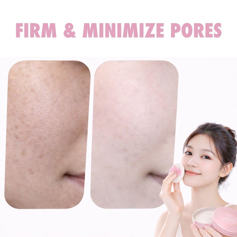 Club Suppin Translucent Pressed Powder Foundation & Overnight Skincare, Makeup Setting Powder & Face Finish POWDER with Shea Butter, Amino Acids& Aloe Extract by Japanese Skincare PINK PLUSH, 2EA