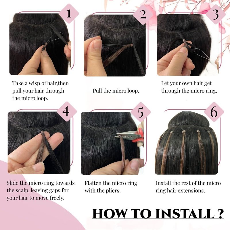 Kpvxxve Micro Beads Hair Extensions Real Human Hair Brown Micro Loop Human Hair Extensions 16 Inch #4 Straight Remy Human Hair Micro Link Hair Extension 1g/Strand 50g