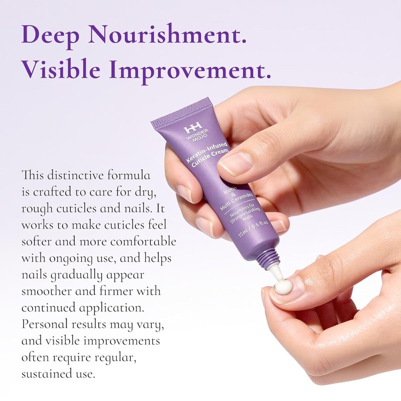 Nail & Cuticle Cream with Keratin, Biotin & Ceramides - Non-Greasy Deep Hydration | 15ml