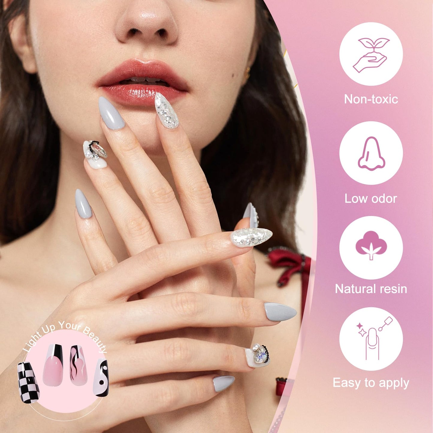 EODCI 76 PCS Gel Nail Polish Kit with U V Light, 33 Colors Gel Nail Orange Brown Red Nail Polish Set 168W Nail Lamp, No Wipe Base Top Coat & Manicure Tools Starter Kit DIY Home Salon Gifts