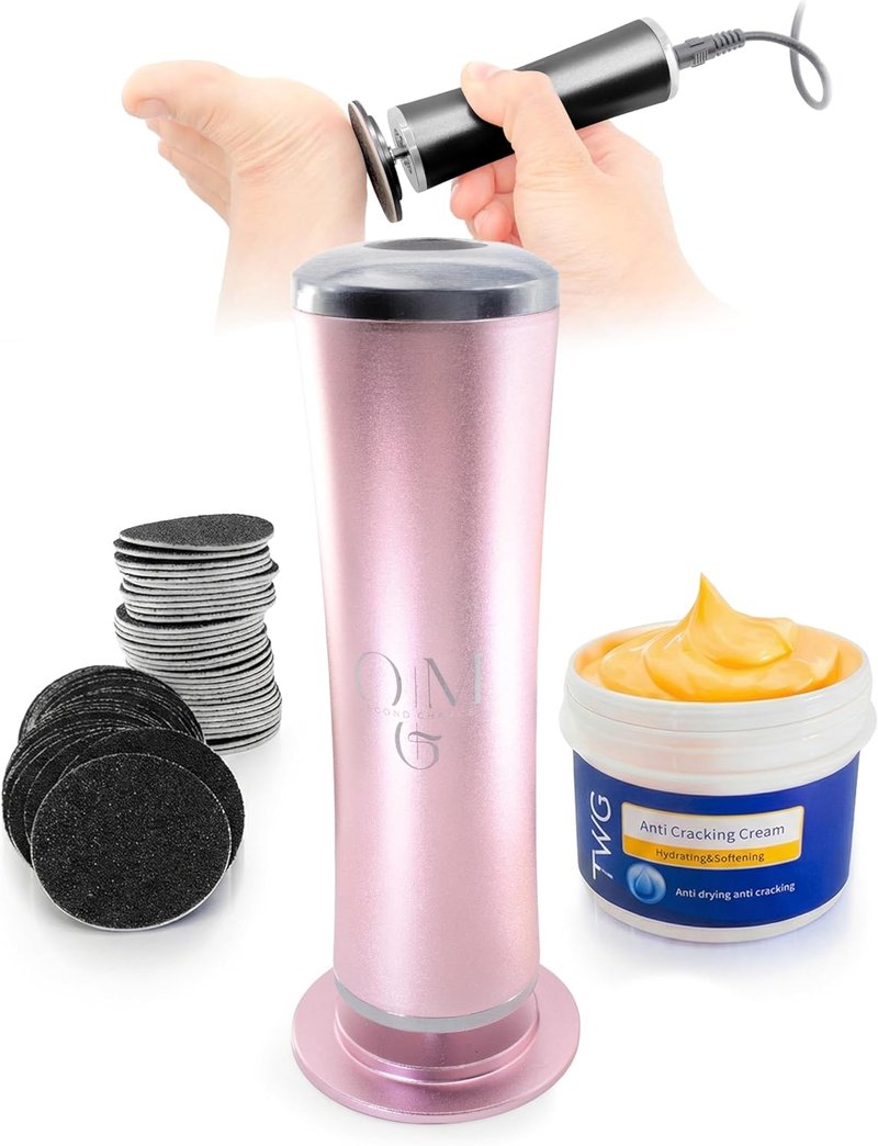 Electric Callus Remover - Professional Rechargeable Foot File with Extra Roller Heads & Moisturizing Cream | High-Speed Pedicure Tool for Cracked Heels