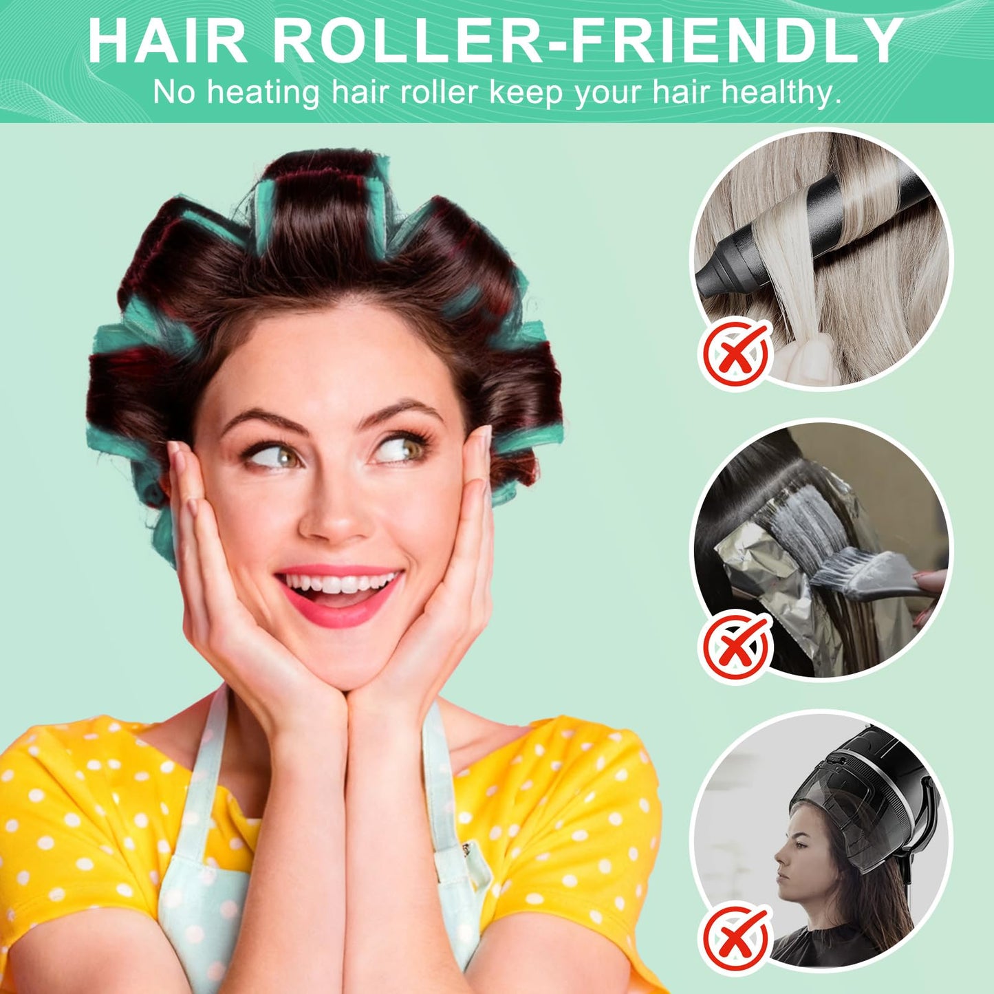 Hair Rollers, 12 Pack Self Grip Salon Hairdressing Curlers, DIY Curly Hairstyle,Colors May Vary