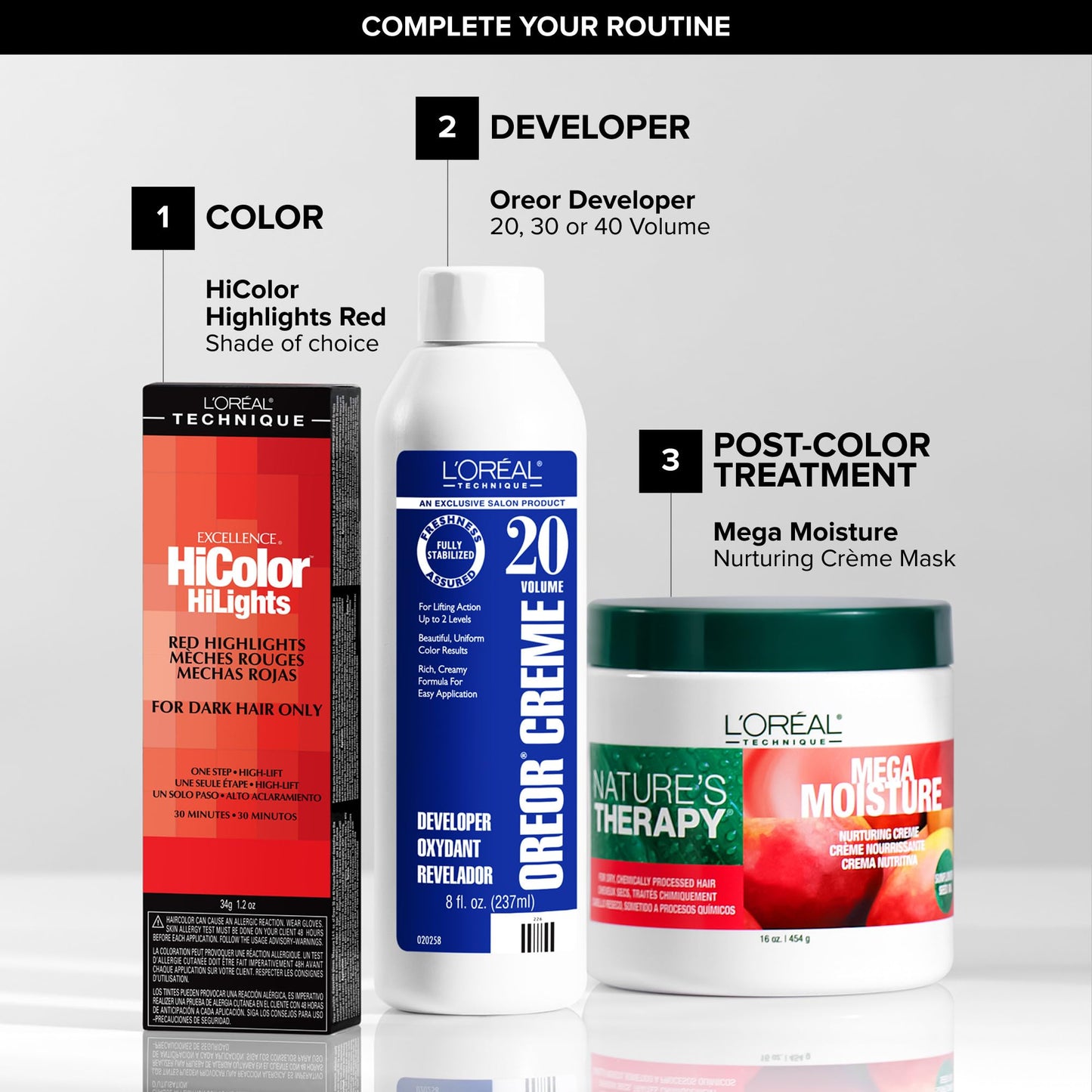 L'Oréal Technique HiColor Blonde HiLights Permanent Hair Color for Dark Hair - Intense Blonde Highlights, No Pre-Lightening Required, No-Drip Creme, Quick Processing Time, Ash Blnd