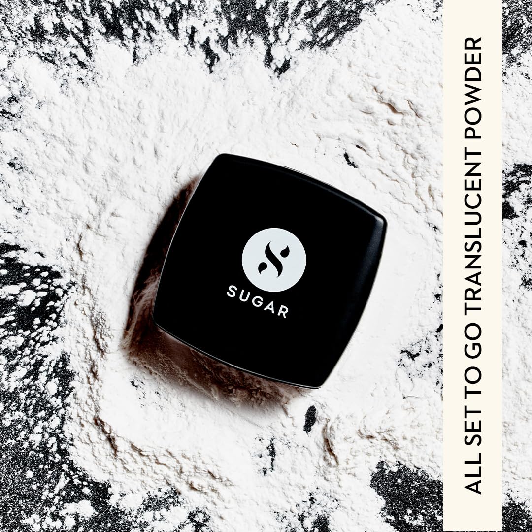 SUGAR Cosmetics SUGAR All Set To Go for shine constrol Matte Loose Setting Powder Blurs Pores & Fine Lines 7 g (Pack of 1) Translucent Powder