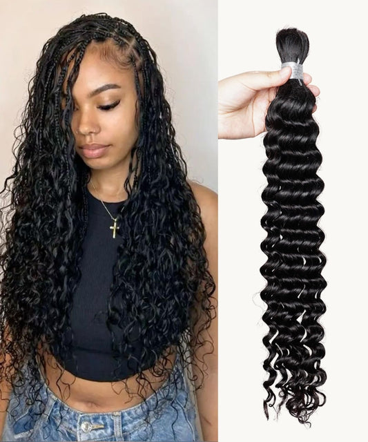Boho Hair for Braiding,12A Human Braiding Hair for Boho Braids 18 Inch 100g