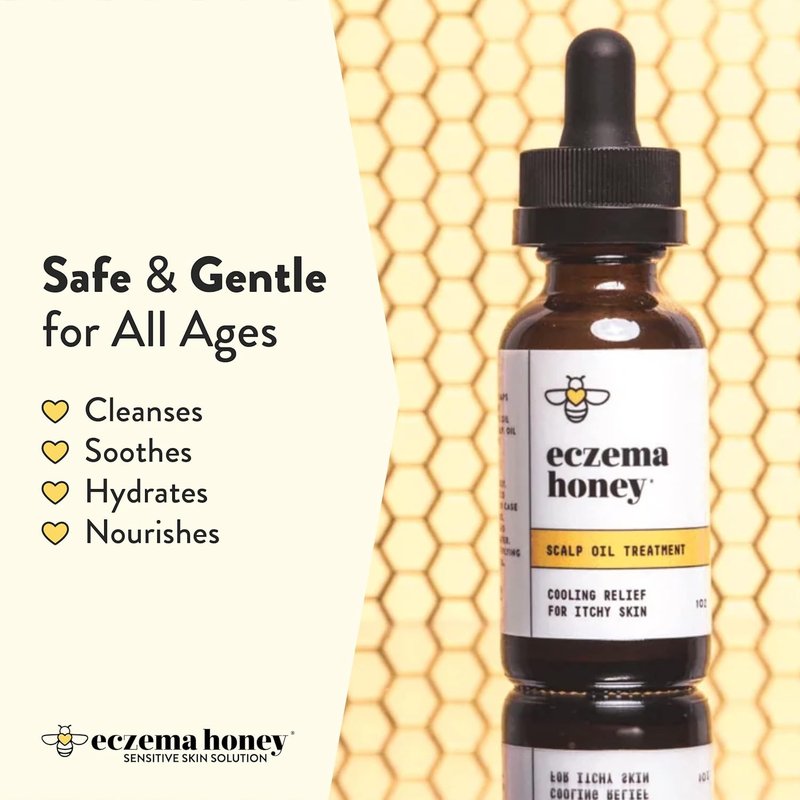 Eczema Honey Soothing Scalp & Hair Oil - Natural Relief Serum for Dry Itchy Scalp | 1 Oz Treatment for Psoriasis & Dandruff