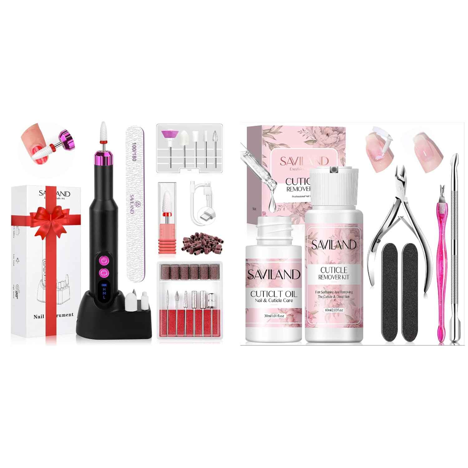 Nail Drill & Cuticle Remover Kit with Nourishing Cuticle Oil - Professional Manicure Set