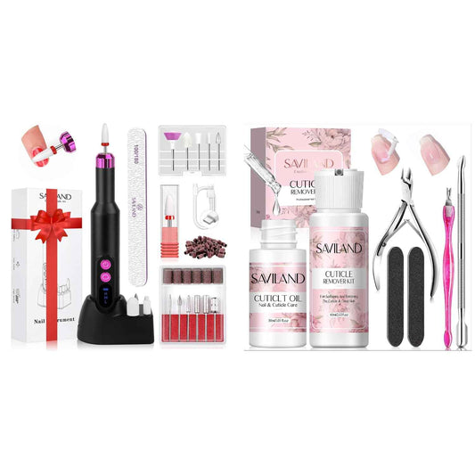 Nail Drill & Cuticle Remover Kit with Nourishing Cuticle Oil - Professional Manicure Set