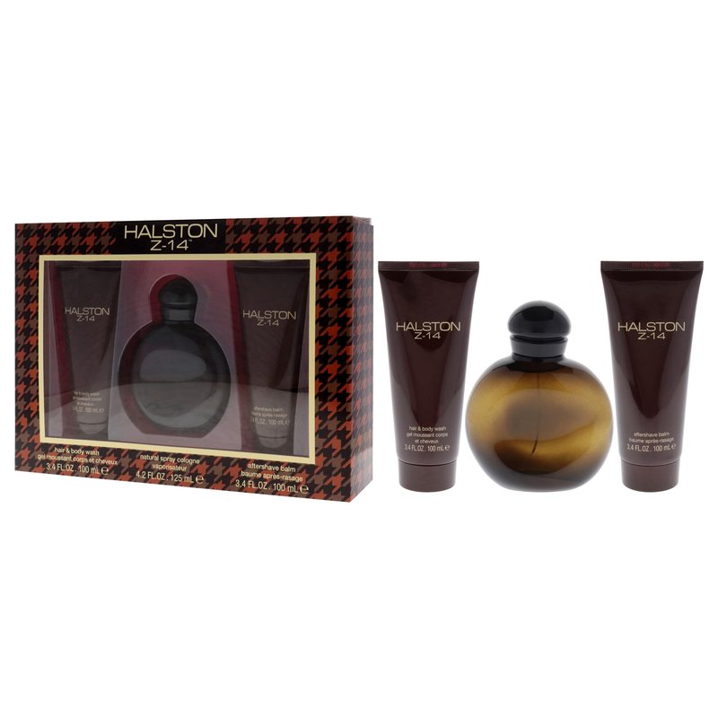 Halston Z-14 by Halston for Men - 2 Pc Gift Set 4.2oz EDC Spray, 3.4oz After Shave Balm, 3.4oz Hair and Body Wash