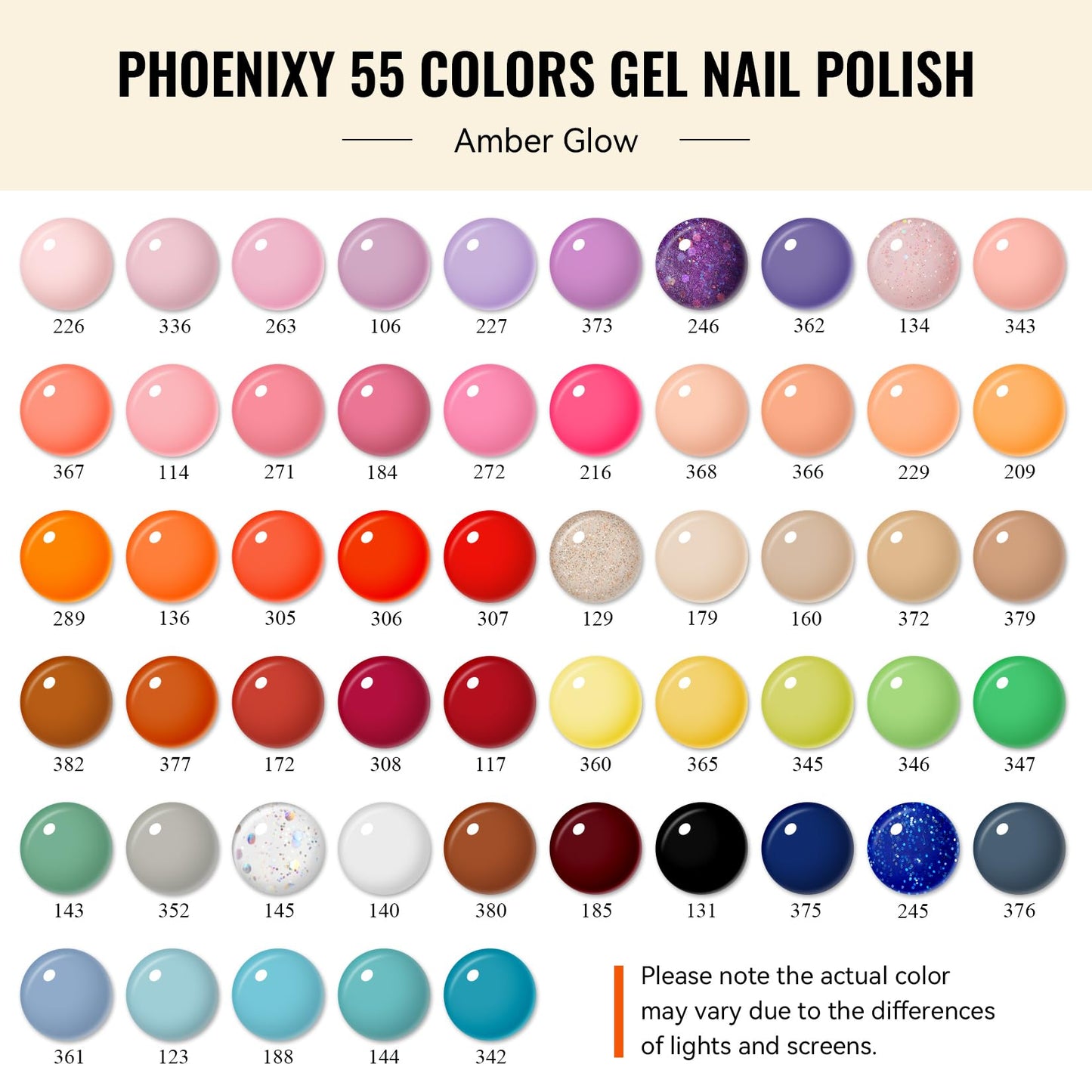 phoenixy Gel Nail Polish Kit with U V Light 74 Pcs Gel Nail Kit 55 Colors Nail Polish Set Complete Nail Set with Base Coat & 4 Effects Top Coat Manicure Tools Christmas Gift for Women